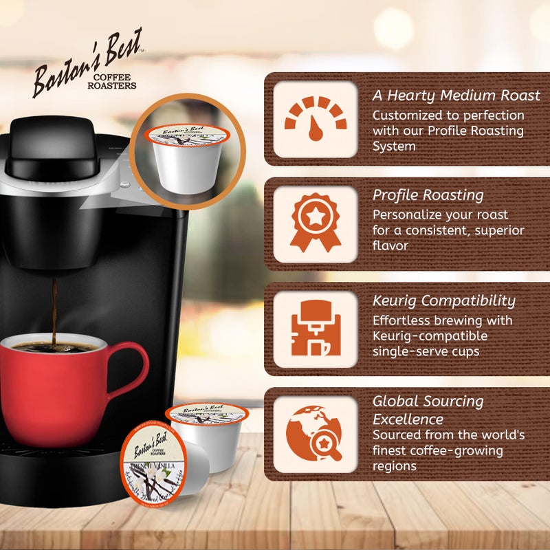 Boston’s Best - French Vanilla Flavored - Medium Roast - Single Serve Coffee Pods, Compatible with Keurig Brewers - 42 Pods - Image 4